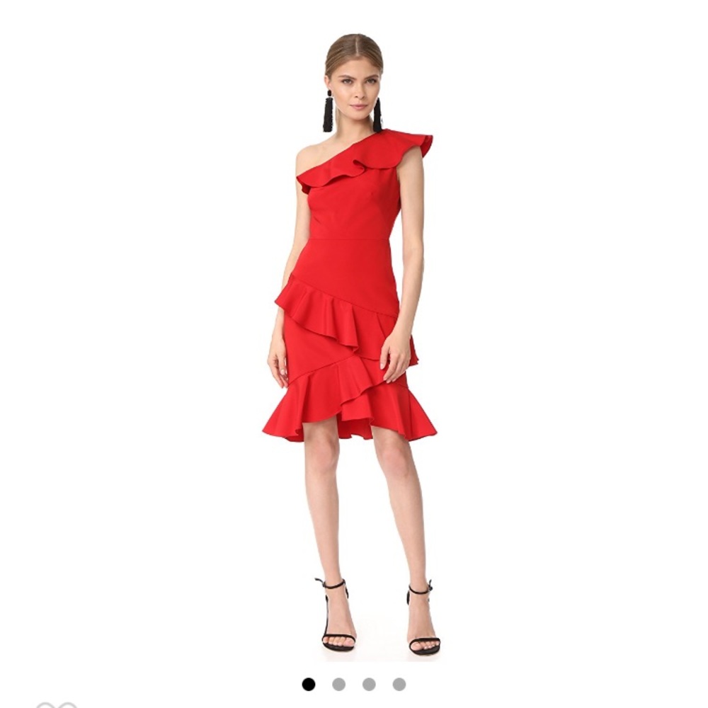 Marchesa Notte one shoulder cocktail dress